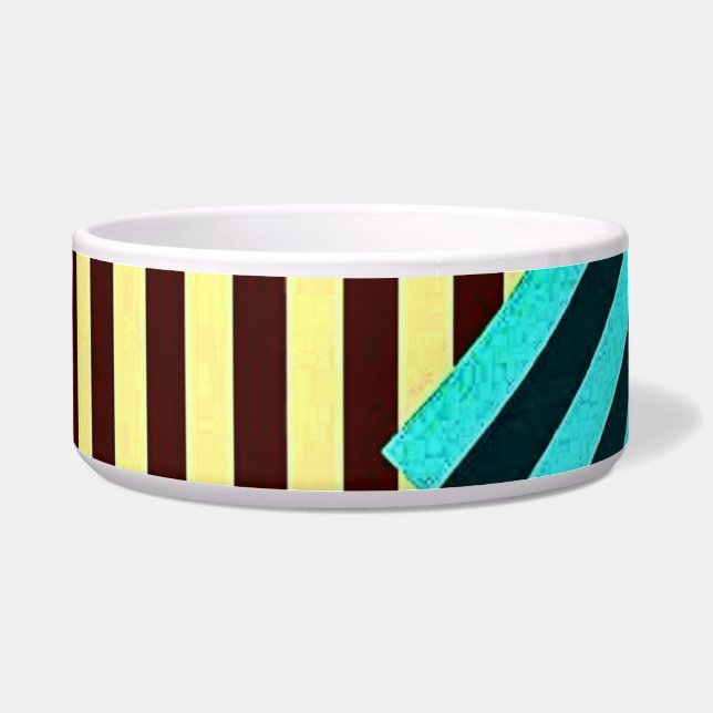 Electric Chevron Stripe Fusion Design pet bowl (Front)