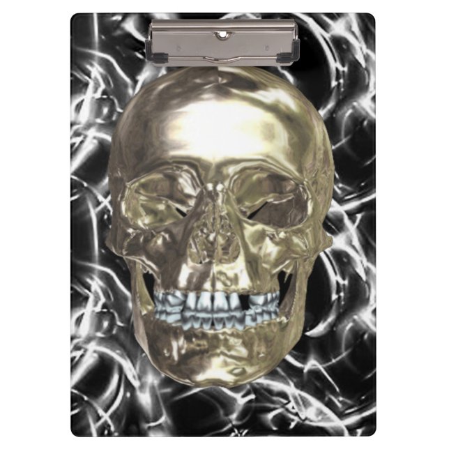 Electric Chrome Skull Clipboard (Front)