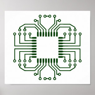 Electric Circuit Board Processor Poster