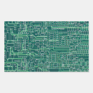Electric circuit layout rectangular sticker