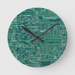 Electric circuit layout round clock