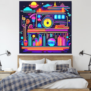 Electric City Pulse Canvas Print