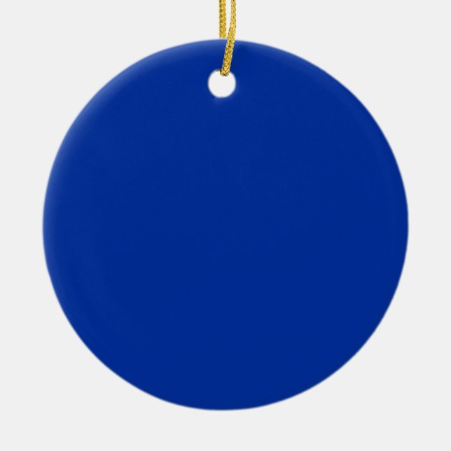 Electric Cobalt Solid Colour | Classic Elegant Ceramic Tree Decoration (Front)