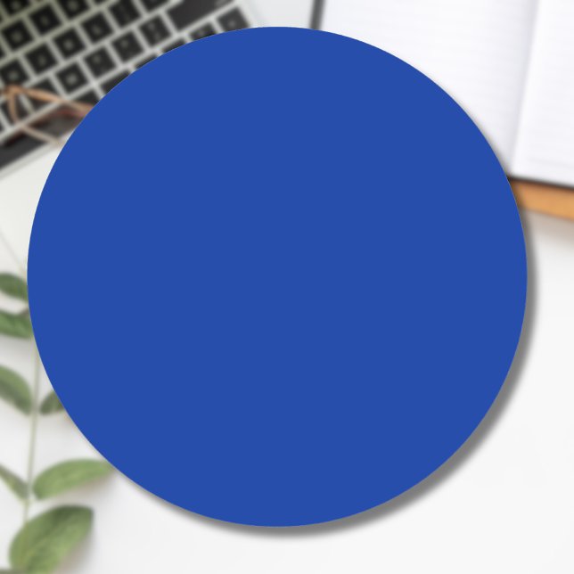 Electric Cobalt Solid Colour | Classic Elegant Classic Round Sticker (Creator Uploaded)