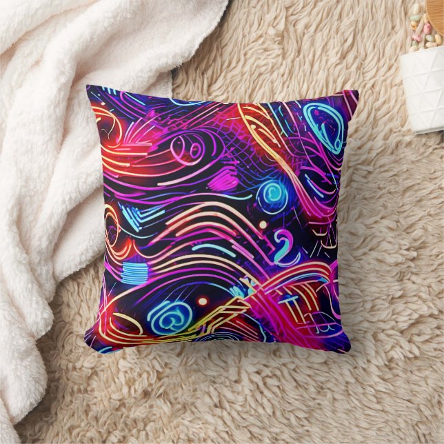 Electric Colour Burst Designs Cushion (Blanket)