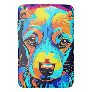 Electric Colour Pop Canine Art Bath Mat