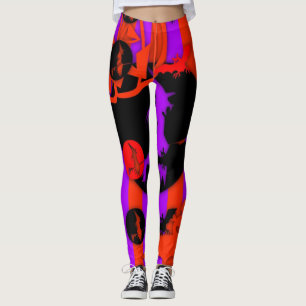 Electric Colour Pop Halloween Purple Witch Legging