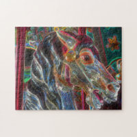 Electric Colours Fiery Steed Carousel Horse Art