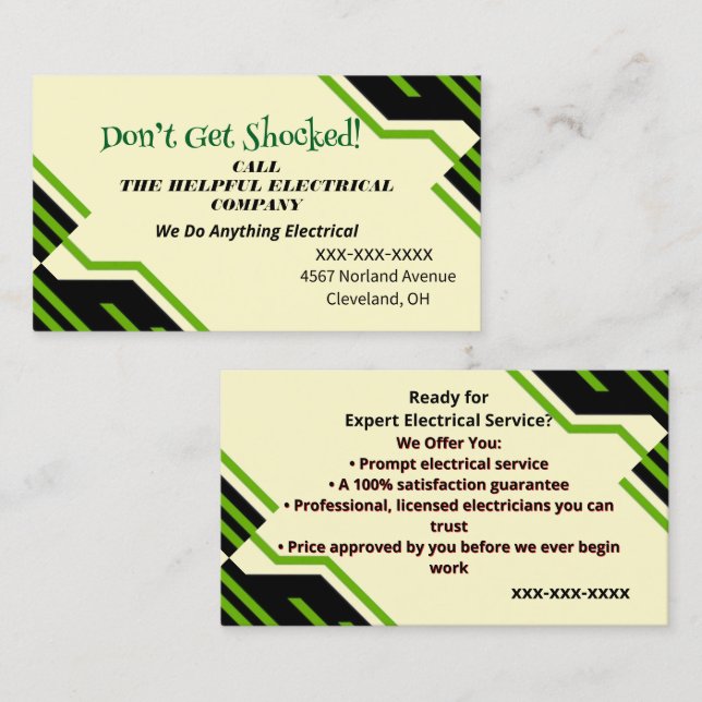 Electric Company Business Card (Front/Back)