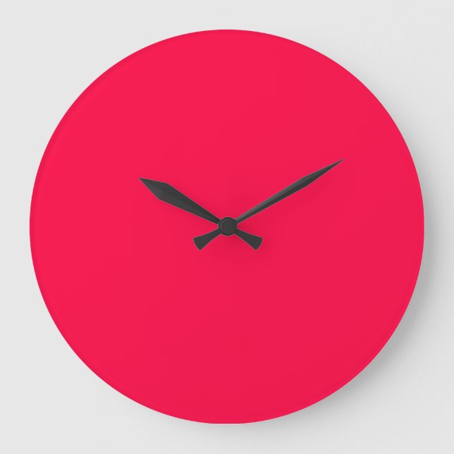 Electric Crimson Contemporary Complementary Colour Large Clock (Front)