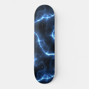 Electric Current Blue Pattern Skateboard
