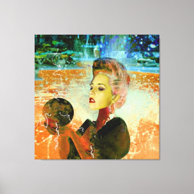 Electric cyborg canvas print (Front)