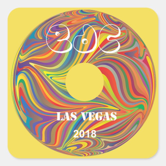Electric Daisy Carnival Record Square Sticker (Front)