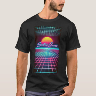 Electric Dreams Retro Futuristic Art Print  T-Shirt