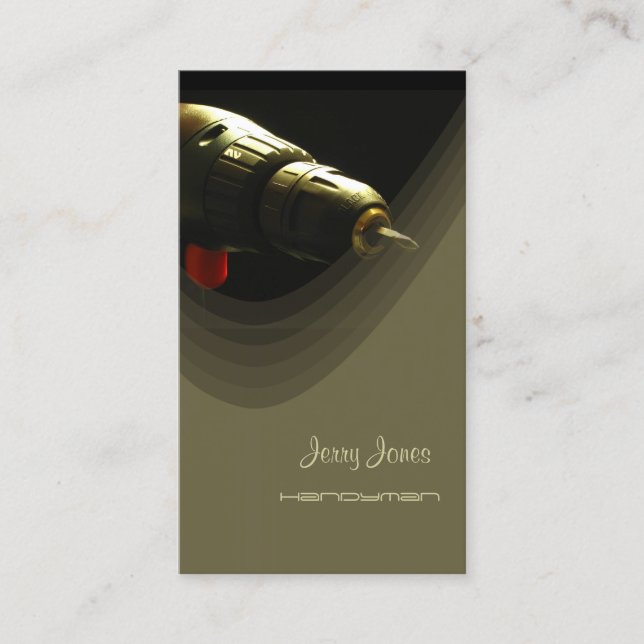 Electric Drill for Mr. Fix It/ repairman Business Card (Front)