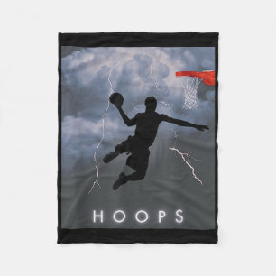 Electric Dunk Storm Basketball Hoops Shirt Fleece Blanket