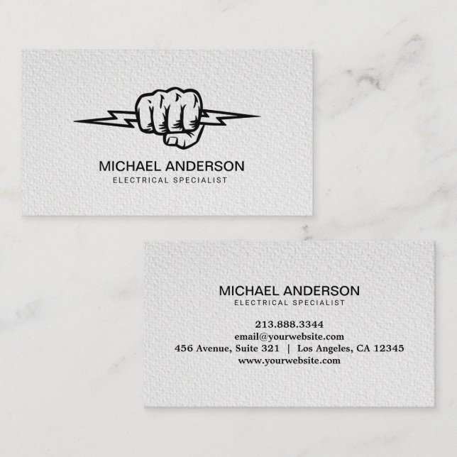 Electric Electrical Electrician Professional  Business Card (Front/Back)