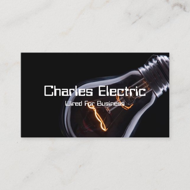 Electric Electrician Electricity Business Card (Front)