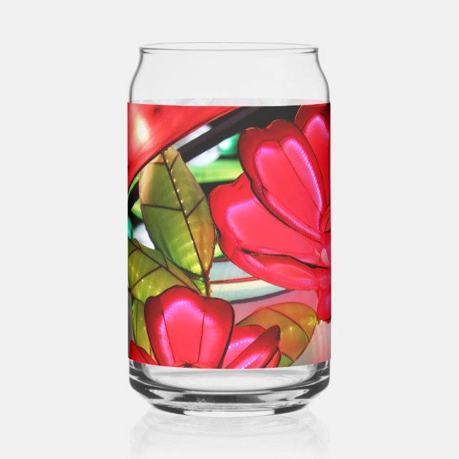Electric Elegance in Rose  Can Glass (Front)