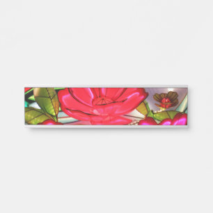Electric Elegance in Rose Door Sign
