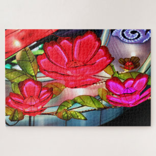 Electric Elegance in Rose Jigsaw Puzzle