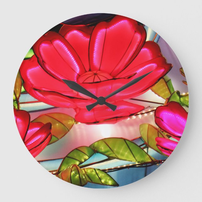 Electric Elegance in Rose  Large Clock (Front)