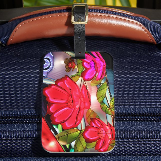 Electric Elegance in Rose  Luggage Tag (Front Insitu 2)