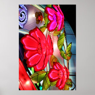 Electric Elegance in Rose Poster