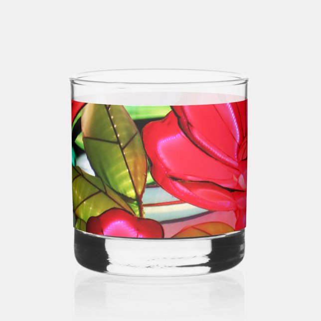 Electric Elegance in Rose  Whiskey Glass (Front)