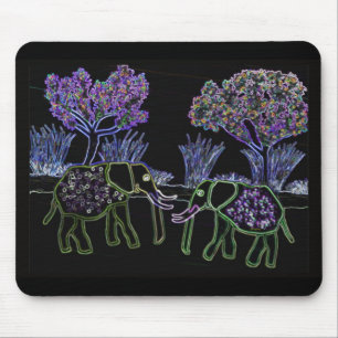 Electric Elephants Mouse Mat