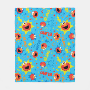 Electric Elmo Pattern Fleece Blanket