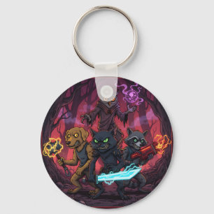 Electric Fantasy Animal Warrior Art Key Ring
