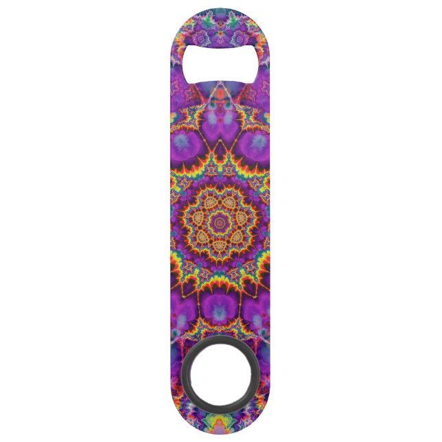 Electric Flower Purple Rainbow Kaleidoscope Art (Front)