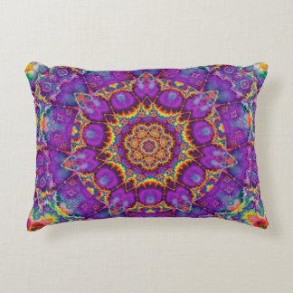Electric Flower Purple Rainbow Kaleidoscope Art Decorative Cushion