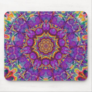 Electric Flower Purple Rainbow Kaleidoscope Art Mouse Mat