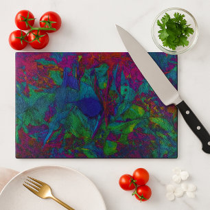 Electric Forest Colourful Abstract Leaves Cutting Board