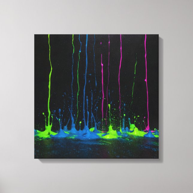 Electric fow bright paint dripping design canvas print (Front)