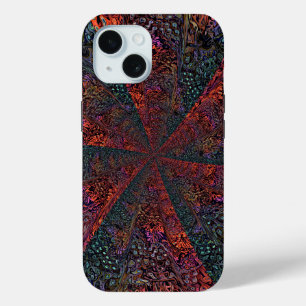 Electric Fractal Kaleidoscope Abstract Design iPhone 15 Case