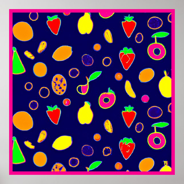 Electric Fruit Fiesta Design Poster (Front)