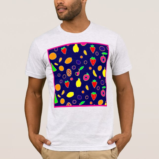 Electric Fruit Fiesta Design T-Shirt (Front)