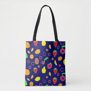 Electric Fruit Fiesta Design Tote Bag