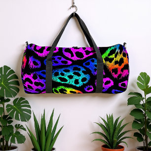 Electric Fur Leopard Print  Duffle Bag