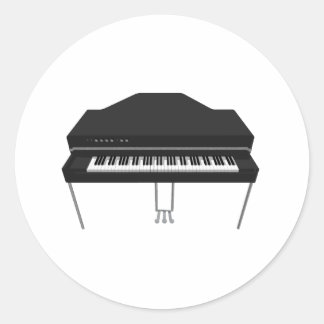 Electric Grand Piano: 3D Model: Classic Round Sticker