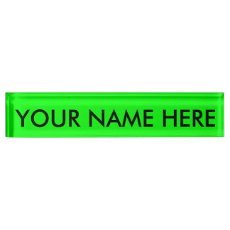 ELECTRIC GREEN (a solid electrifying colour) ~ Nameplate