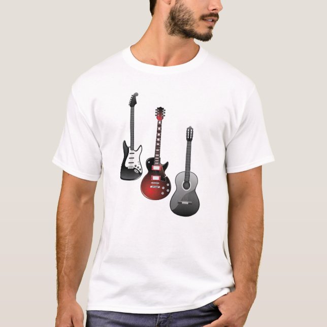 electric guitar, acoustic guitar T-Shirt (Front)