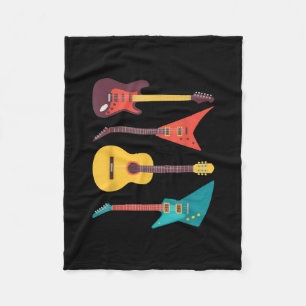 Electric Guitar And Acoustic Guitar Musician Gift Fleece Blanket