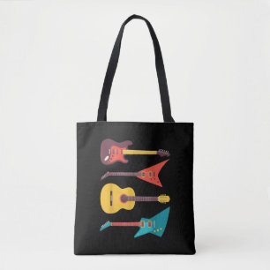 Electric Guitar And Acoustic Guitar Musician Gift Tote Bag