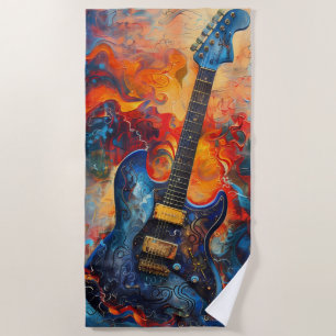Electric Guitar Art Beach Towel