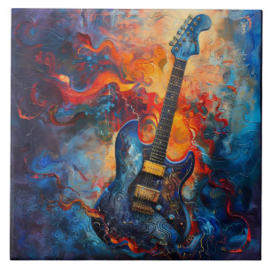Electric Guitar Art Ceramic Tile