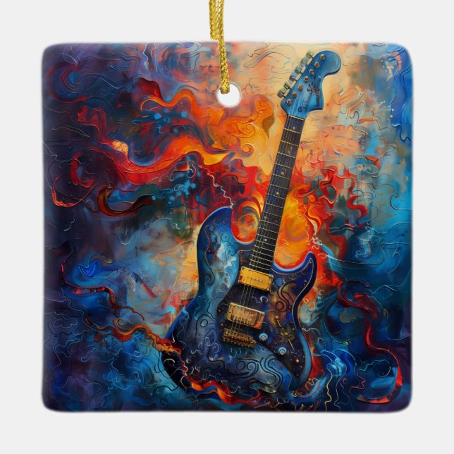 Electric Guitar Art Ornament (Front)
